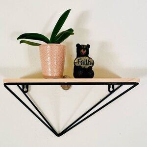 Short Stories Asymmetrical Wall Shelf w/Hardware to Hang Wood Floating